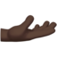 Palm Up Hand: Dark Skin Tone emoji on Apple