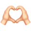 Emoji Tangan berbentuk hati: ton kulit cerah pada Apple
