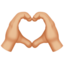 Heart Hands: Medium-Light Skin Tone emoji on Apple