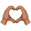 Heart Hands: Medium Skin Tone emoji on Apple
