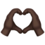 Heart Hands: Dark Skin Tone emoji on Apple