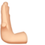 Apple의 왼쪽으로 밀치는 손: 하얀 피부 이모지
