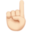 Index Pointing Up: Light Skin Tone emoji on Apple