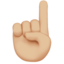 Nach oben weisender Zeigefinger von vorne: mittelhelle Hautfarbe-Emoji auf Apple