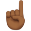 Index Pointing Up: Medium-Dark Skin Tone emoji on Apple