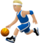 Man Bouncing Ball: Medium-Light Skin Tone emoji on Apple