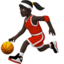 Woman Bouncing Ball: Dark Skin Tone emoji on Apple