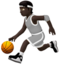 Person mit Ball: dunkle Hautfarbe-Emoji auf Apple