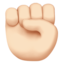 Raised Fist: Light Skin Tone emoji on Apple