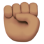 Raised Fist: Medium Skin Tone emoji on Apple