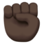 Emoji Tangan terkepal ke atas: warna kulit gelap di Apple