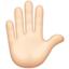 Raised Hand: Light Skin Tone emoji on Apple