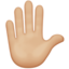 Opgeheven hand: lichtgetinte huidskleur-emoji op Apple