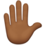 Raised Hand: Medium-Dark Skin Tone emoji on Apple