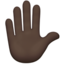 Raised Hand: Dark Skin Tone emoji on Apple