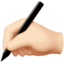 Schreibende Hand: helle Hautfarbe-Emoji auf Apple