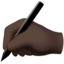 Writing Hand: Dark Skin Tone emoji on Apple