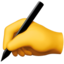 Emoji Tangan menulis pada Apple