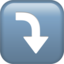 Right Arrow Curving Down emoji on Apple