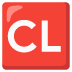 Großbuchstaben CL in rotem Quadrat-Emoji auf Google