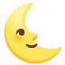 Mondsichel mit Gesicht rechts-Emoji auf Google