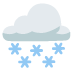 Wolke mit Schnee-Emoji auf Google
