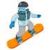 Emoji Practicante de snowboard: tono de piel claro medio en Google