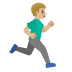 Emoji Lelaki berlari: ton kulit sederhana cerah dan menghadap kanan pada Google