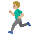 Man Running: Medium-Light Skin Tone emoji on Google