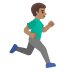 Laufender Mann: mittlere Hautfarbe, nach rechts-Emoji auf Google