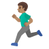 Man Running: Medium Skin Tone emoji on Google