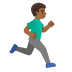 Emoji Uomo che corre: carnagione abbastanza scura e a destra su Google