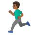 Man Running: Medium-Dark Skin Tone emoji on Google
