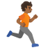 Person Running Facing Right: Medium-Dark Skin Tone emoji on Google