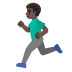 Man Running: Dark Skin Tone emoji on Google