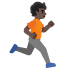 Laufende Person: dunkle Hautfarbe, nach rechts-Emoji auf Google