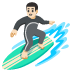 Man Surfing: Light Skin Tone emoji on Google