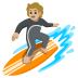 Person Surfing: Medium-Light Skin Tone emoji on Google