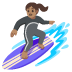 Woman Surfing: Medium Skin Tone emoji on Google