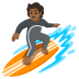 Emoji Personne faisant du surf : peau mate sur Google