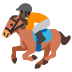 Horse Racing: Dark Skin Tone emoji on Google