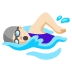 Woman Swimming: Light Skin Tone emoji on Google
