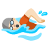 Person Swimming: Light Skin Tone emoji on Google