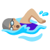 Woman Swimming: Medium-Light Skin Tone emoji on Google