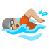 Google üzerinde Yüzen kişi: orta açık cilt tonu emojisi