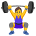 Woman Lifting Weights emoji on Google