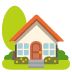 Emoji Rumah dengan taman pada Google