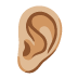 Emoji Orecchio: carnagione abbastanza chiara su Google