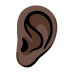 Ear: Dark Skin Tone emoji on Google