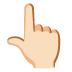 Nach oben weisender Zeigefinger von hinten: helle Hautfarbe-Emoji auf Google